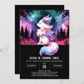 Digitale grillige wolf verjaardag kaart (Voorkant / Achterkant)