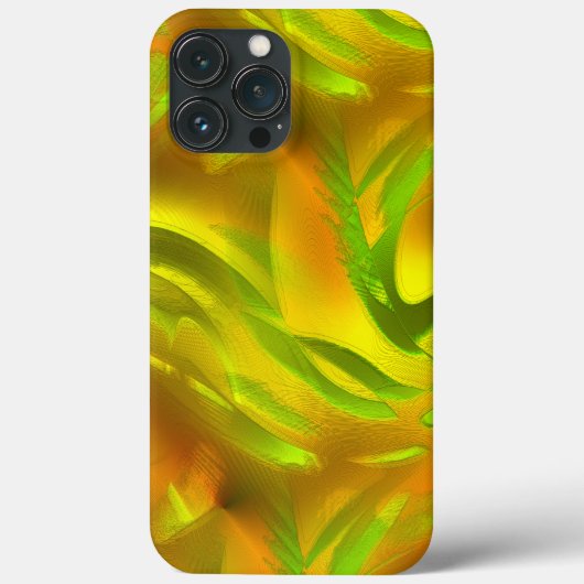 Digitale groene oranje schil op gele ruwe textuur Case-Mate iPhone case (Achterkant)