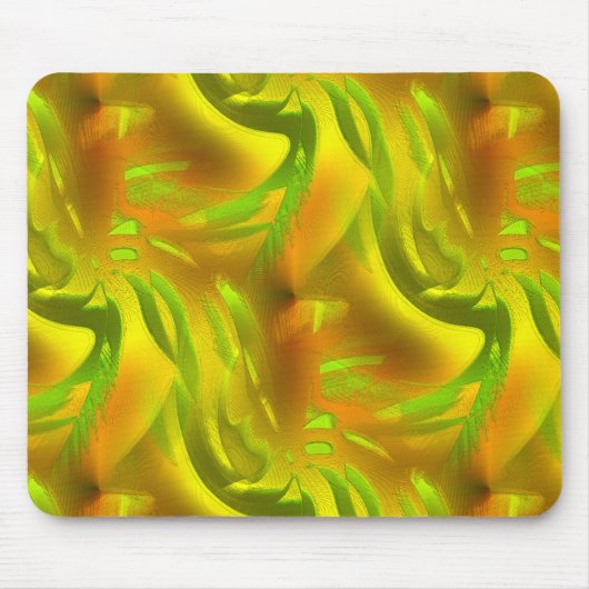 Digitale groene oranje schil op gele ruwe textuur muismat (Voorkant)