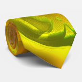 Digitale groene oranje schil op gele ruwe textuur stropdas (Opgerold)