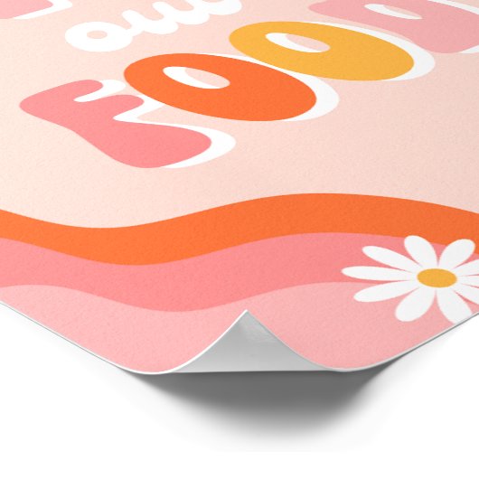 Digitale Groovy Far Out voedselbord | Groovy Sign Poster (Hoek)