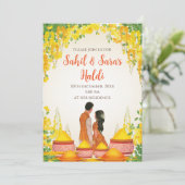 Digitale Haldi ceremonie uitnodiging & Pithi uitno (Staand voorkant)