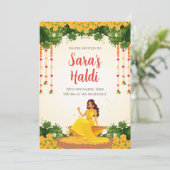 Digitale Haldi nodigt Haldi uit Pithi uit Kaart (Staand voorkant)