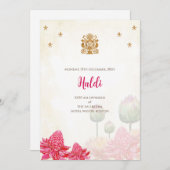 Digitale Haldi uitnodiging & Indiase trouwkaart (Voorkant / Achterkant)