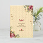 Digitale Haldi uitnodiging & Indiase trouwkaart (Staand voorkant)