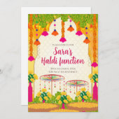 Digitale Haldi uitnodiging Mehndi nodigen Haldi ka (Voorkant / Achterkant)
