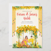 Digitale Haldi uitnodigingen Pithi uitnodigingen (Voorkant)