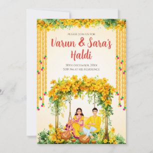 Digitale Haldi uitnodigingen Pithi uitnodigingen