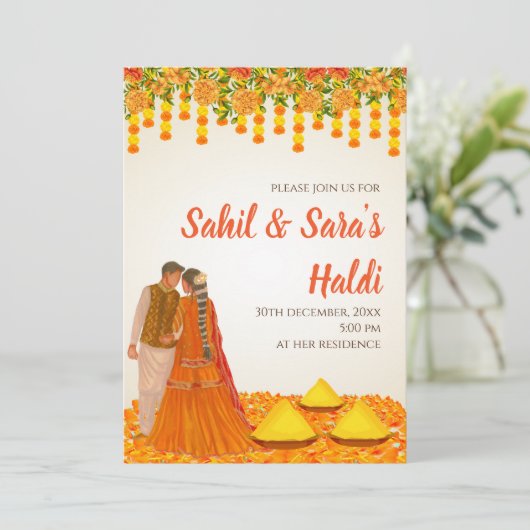 Digitale Haldi uitnodigingen & Trouw Haldi uitnodi (Staand voorkant)