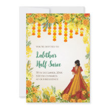 Digitale Half Saree functie uitnodigingen