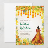 Digitale Half Saree functie uitnodigingen (Voorkant / Achterkant)