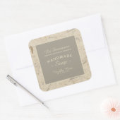 Digitale handgemaakte Floral Paper Natural Soap Vierkante Sticker (Envelop)
