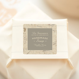 Digitale handgemaakte Floral Paper Natural Soap Vierkante Sticker