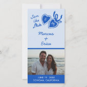 Digitale Hart Hanger Met Foto Save the Date (Voorkant)