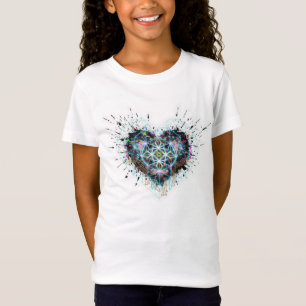 Digitale Hart Heilige Geometrie Hart Ontwerp T-shirt