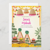 Digitale Henna uitnodiging & Digitale Haldi uitnod (Voorkant / Achterkant)