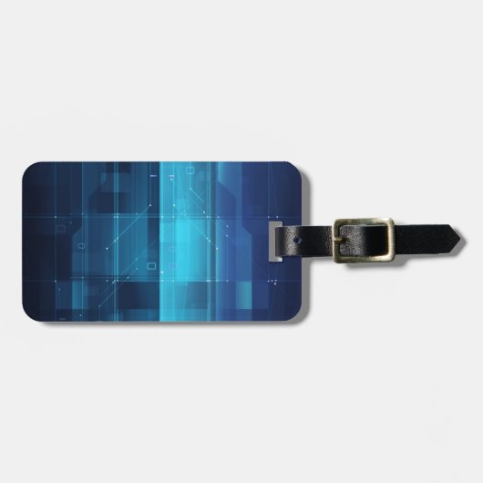 Digitale high-tech achtergrond bagagelabel (Voorkant horizontaal)