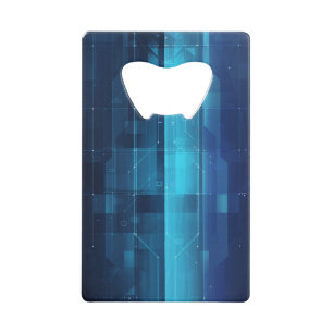 Digitale high-tech achtergrond creditkaart flessenopener