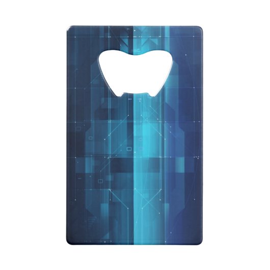 Digitale high-tech achtergrond creditkaart flessenopener (Achterkant)