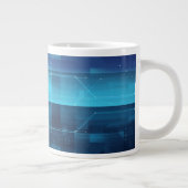 Digitale high-tech achtergrond grote koffiekop (Rechts)