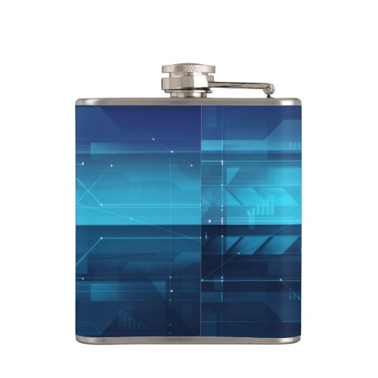 Digitale high-tech achtergrond heupfles (Achterkant)