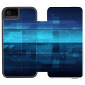 Digitale high-tech achtergrond incipio iPhone portemonnee hoesje (Agenda Open)