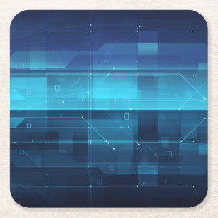 Digitale high-tech achtergrond kartonnen onderzetters