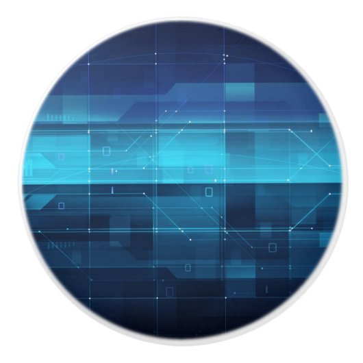 Digitale high-tech achtergrond keramische knop (Voorkant)