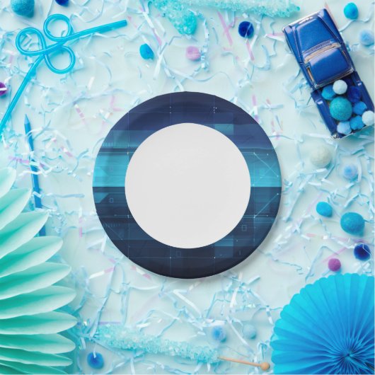 Digitale high-tech achtergrond papieren bordje (Feest)