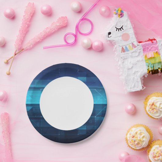 Digitale high-tech achtergrond papieren bordje (Feest)