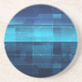 Digitale high-tech achtergrond zandsteen onderzetter (Voorkant)