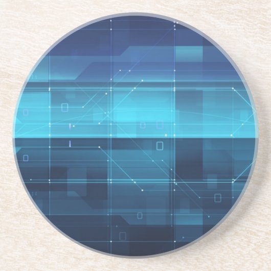 Digitale high-tech achtergrond zandsteen onderzetter (Voorkant)