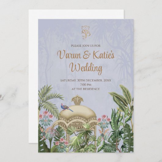 Digitale Hindoe bruiloft uitnodigen als Indiase ui Kaart (Voorkant / Achterkant)