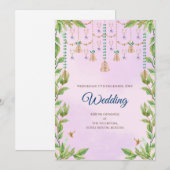 Digitale Hindoe bruiloft uitnodiging Indiase bruil (Voorkant / Achterkant)