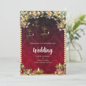 Digitale Hindoe bruiloft uitnodiging Indiase bruil (Staand voorkant)