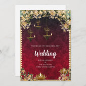 Digitale Hindoe bruiloft uitnodiging Indiase bruil (Voorkant / Achterkant)