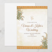 Digitale Hindoe Trouwkaarten & Indiase uitnodiging (Voorkant / Achterkant)