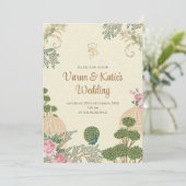 Digitale Hindoe uitnodiging als Hindoe bruiloft ui (Staand voorkant)