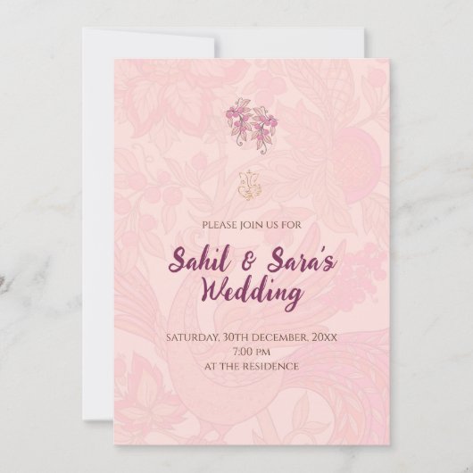 Digitale Hindoe uitnodiging Indiase bruiloft uitno (Voorkant)