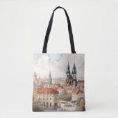 digitale historische oude binnenstad Praag. Tote Bag (Voorkant)