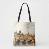 digitale historische oude binnenstad Praag. Tote Bag (Voorkant)