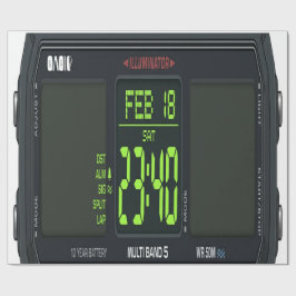 Digitale horloge wijzerplaat inpakpapier