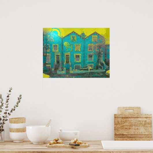Digitale huizen poster (Keuken)