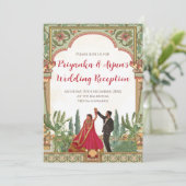 Digitale huwelijksreceptie Invite Indiase uitnodig Kaart (Staand voorkant)