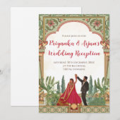 Digitale huwelijksreceptie Invite Indiase uitnodig Kaart (Voorkant / Achterkant)