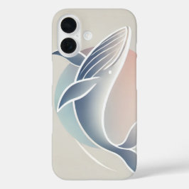 Digitale illustratie – Graceful Whale Silhouette iPhone 16 Hoesje