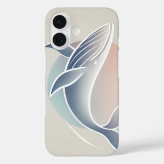 Digitale illustratie – Graceful Whale Silhouette iPhone 16 Hoesje