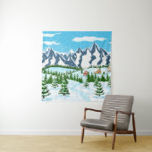 Digitale illustratie met inscriptkoffie t wandkleed (In situ)