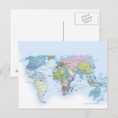 Digitale illustratie van de wereld in 1900 briefkaart (Voorkant / Achterkant)