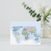 Digitale illustratie van de wereld in 1900 briefkaart (Staand voorkant)
